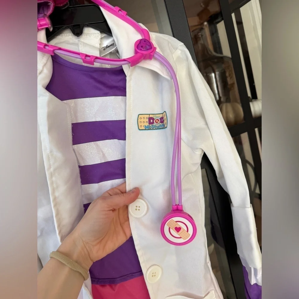 2012 Doc McStuffins Disney Jr. toddler girl costume dress set bag halloween